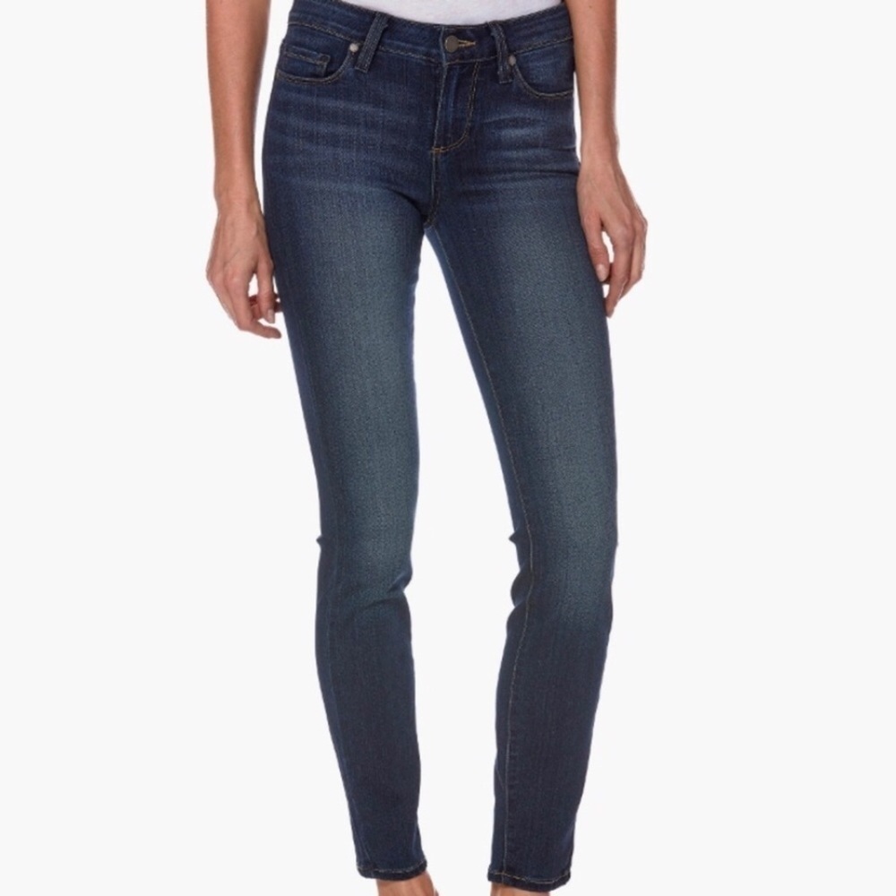 PAIGE Jeans Size 26 Verdugo Ankle Skinny Stretch Mid Rise Dark Blue READ